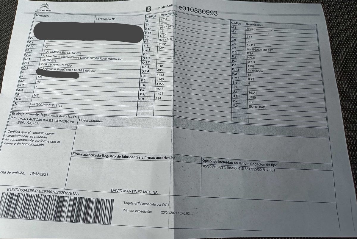 1º matriculación