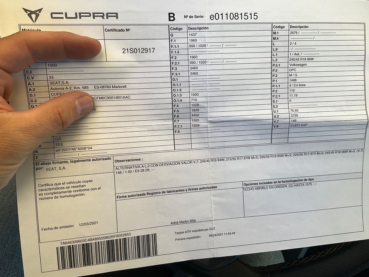 1º matriculación
