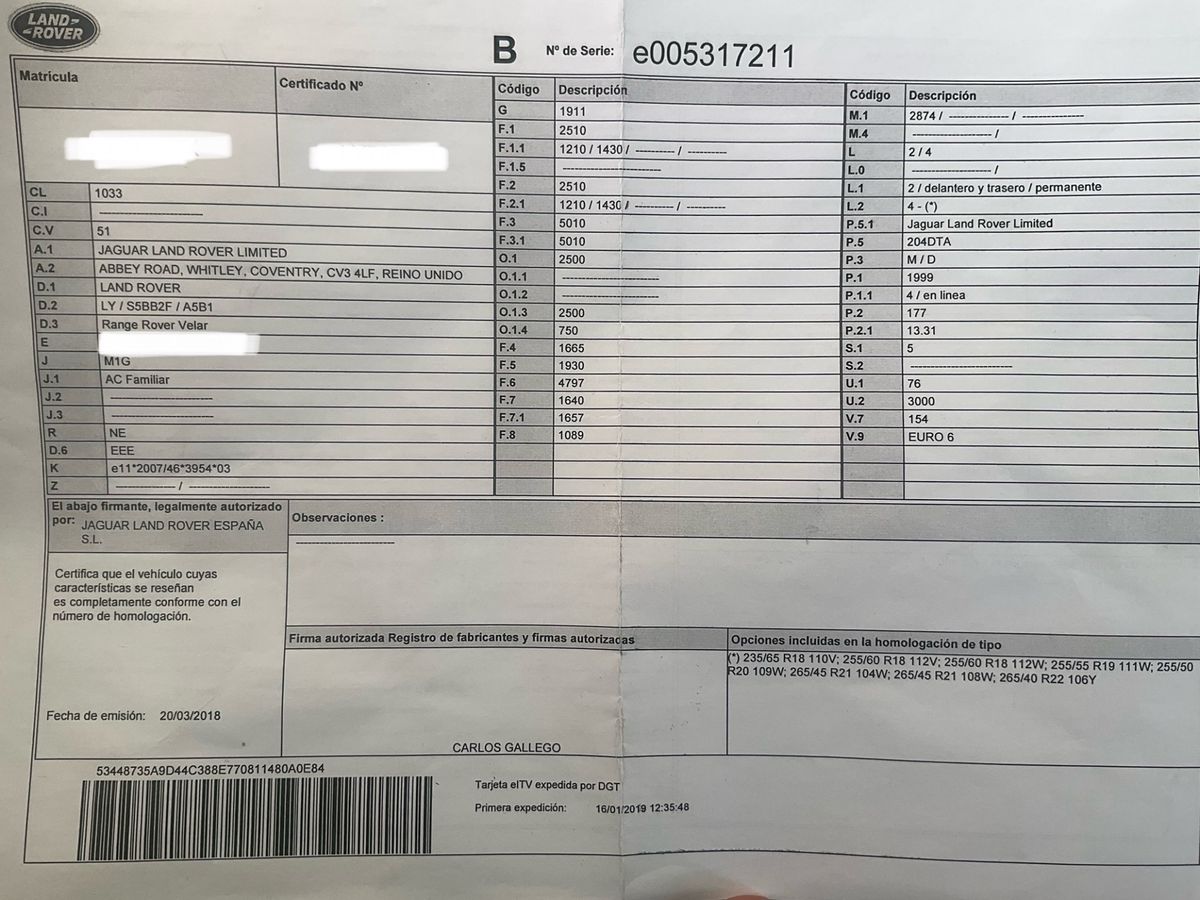 1º matriculación