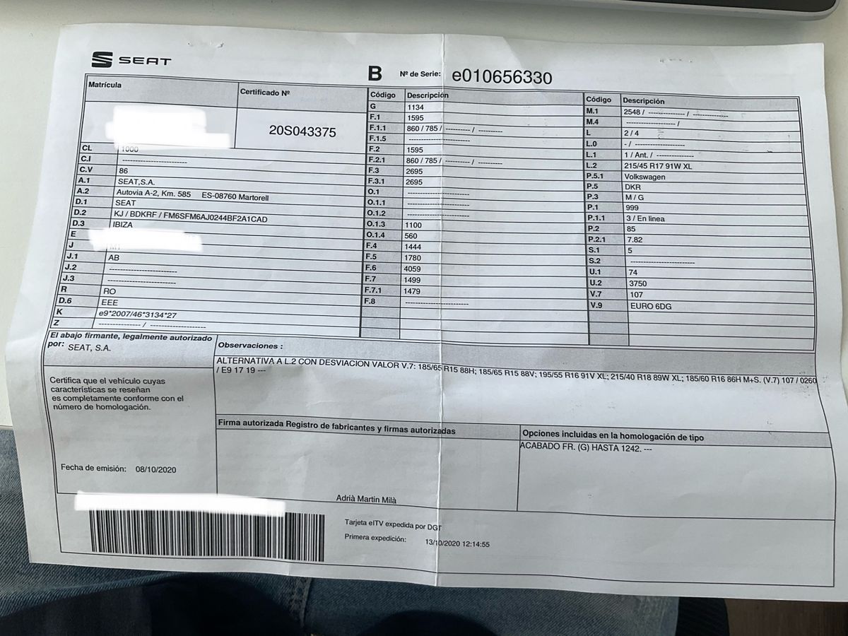 1º matriculación